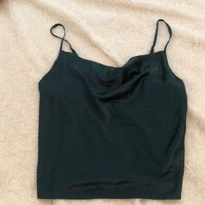 Cute emerald green spaghetti strap blouse